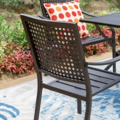 7pc Outdoor Dining Set With Chairs & Metal Table With Umbrella Hole - Captiva Designs -Sunnydaze Decor Store GUEST b7c26005 681b 499d 9f4d 2c11e64e8c8c 1