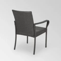 Pala 5pc Wicker Contemporary Dining Set Gray - Christopher Knight Home -Sunnydaze Decor Store GUEST b7ed6682 48ed 4e51 8811 ed7204a13dfa