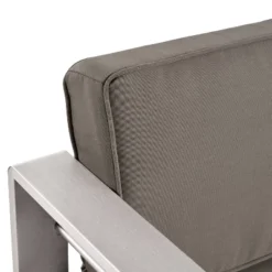 Cape Coral 5pc Aluminum And MGO Seating Set With Fire Table Khaki/Light Gray - Christopher Knight Home -Sunnydaze Decor Store GUEST b832f58a af91 41b0 b138 f727a629a595