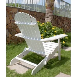 Northbeam Outdoor Garden Portable Foldable Wooden Adirondack Deck Chair With Easy To Fold Design, White 7 Northbeam Outdoor Garden Portable Foldable Wooden Adirondack Deck Chair With Easy To Fold Design, White -Sunnydaze Decor Store GUEST b8c14559 3673 4b8f 9cd7 fc6447f6c959
