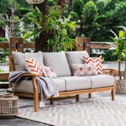 Caterina Teak Patio Sofa With Cushion - Beige - Cambridge Casual 11 Caterina Teak Patio Sofa With Cushion - Beige - Cambridge Casual -Sunnydaze Decor Store GUEST b8de7c84 afb2 4657 a008 b96a73026fef