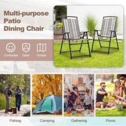 Costway 2pcs Patio Folding Sling Chairs Dining Armrest Backrest Outdoor Portable 13 Costway 2pcs Patio Folding Sling Chairs Dining Armrest Backrest Outdoor Portable -Sunnydaze Decor Store GUEST b9170a18 36c6 44c3 b469 efeccd364016