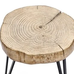 LuxenHome Natural Faux Wood Top With Black Metal Legs Side Table -Sunnydaze Decor Store GUEST b94ee606 9d5e 4af5 9b9b 4d76e48007b3