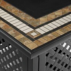 Beaufort 4 Pc Outdoor Wicker Conversation Set - Love Seat And 2 Chairs With Fire Table Mist/Brown - Crosley -Sunnydaze Decor Store GUEST ba87e730 8459 4166 babb 7dc635681496