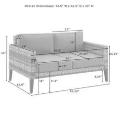 Prescott Outdoor Wicker Loveseat - Blue/Brown- Crosley -Sunnydaze Decor Store GUEST bbaf0b89 c4a3 4f99 872f f18d2e2d01e2