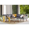 All-Weather Wicker Albany Outdoor Corner Sectional Sofa Gray - Alaterre Furniture