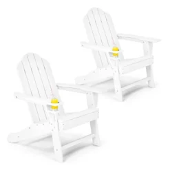 Costway 2PCS Patio Adirondack Chair Weather Resistant Garden Deck W/Cup Holder WhiteBlackGreyTurquoise 19 Costway 2PCS Patio Adirondack Chair Weather Resistant Garden Deck W/Cup Holder WhiteBlackGreyTurquoise -Sunnydaze Decor Store GUEST be6c1ccc 628a 4467 b9fd adecda4cea0e
