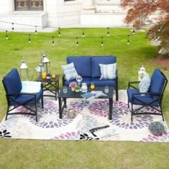5pc Metal Loveseat Patio Conversation Set - Patio Festival -Sunnydaze Decor Store GUEST bebad1b9 db6c 491f 9748 44f62db41808