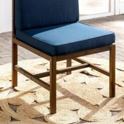 Modular Acacia Wood Armless Patio Chair With Cushion - Dark Brown/Navy - Saracina Home 21 Modular Acacia Wood Armless Patio Chair With Cushion - Dark Brown/Navy - Saracina Home -Sunnydaze Decor Store GUEST bfd0a0ae 2818 4f4f ae86 f1a5c9140d53