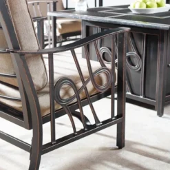 5pc Set With 42" Square Outdoor Aluminum Fire Table & Four Chairs - Oakland Living -Sunnydaze Decor Store GUEST c0b49fa3 2998 411a a98d edfc235a9198