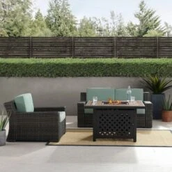 Beaufort 3 Pc Outdoor Wicker Conversation Set Loveseat And Chair With Fire Table - Mist/Brown - Crosley 11 Beaufort 3 Pc Outdoor Wicker Conversation Set Loveseat And Chair With Fire Table - Mist/Brown - Crosley -Sunnydaze Decor Store GUEST c35d0bba 65c8 4310 9981 0d449c9b6596