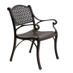 Kinger Home 2-Piece Outdoor Patio Chairs Set For 2, Cast Aluminum Patio Furniture Chairs With Cushions