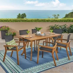 O'Shanter 7pc Acacia Dining Set - Christopher Knight Home -Sunnydaze Decor Store GUEST c4b33ceb e14d 41a8 b407 ffa60cf7ea1b