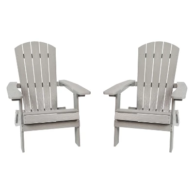 Merrick Lane Set Of 2 Poly Resin Folding Adirondack Lounge Chair - All-Weather Indoor/Outdoor Patio Chair 15 Merrick Lane Set Of 2 Poly Resin Folding Adirondack Lounge Chair - All-Weather Indoor/Outdoor Patio Chair - Image 15