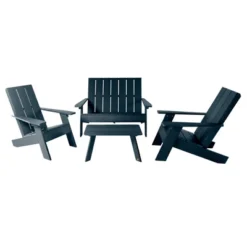 Italica 4pc Outdoor Set With Modern Adirondack Chairs, Double Wide Adirondack Chairs & Table - Highwood 19 Italica 4pc Outdoor Set With Modern Adirondack Chairs, Double Wide Adirondack Chairs & Table - Highwood -Sunnydaze Decor Store GUEST c7287b6e f463 45bb a352 b12107190c4d