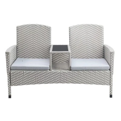 2pc Maksville Aluminum Patio Loveseat & Storage Bench - MiBasics 15 2pc Maksville Aluminum Patio Loveseat & Storage Bench - MiBasics - Image 15
