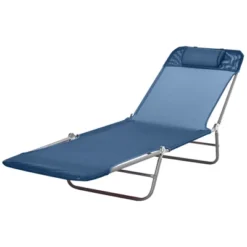 Outsunny Portable Sun Lounger, Lightweight Folding Chaise Lounge Chair W/ Adjustable Backrest & Pillow For Beach, Poolside And Patio -Sunnydaze Decor Store GUEST c824f24c 786d 4556 b9cc bc36a1eab6e6