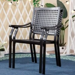 5pc Outdoor Dining Set With Metal Slat Round Table With Umbrella Hole - Captiva Designs 19 5pc Outdoor Dining Set With Metal Slat Round Table With Umbrella Hole - Captiva Designs -Sunnydaze Decor Store GUEST c828ea76 74d8 4889 9606 d57c61ce18a7