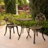 Zia 3-Piece Patio Bistro Table Set In Oil Rubbed Bronze | Kinger Home