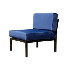 Patio Festival 4pc Steel Outdoor Patio Sectional Sofa With Cushions Furniture Set Blue -Sunnydaze Decor Store GUEST c9d73347 b8a4 4ad8 a90a ba959be5be12