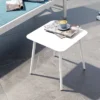 Aluminum Outdoor Square Side Table With Adjustable Feet White - Crestlive Products
