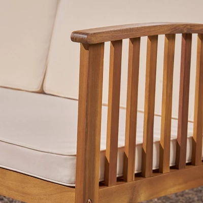 Carolina Acacia Wood Patio Sofa Teak - Christopher Knight Home 3 Carolina Acacia Wood Patio Sofa Teak - Christopher Knight Home - Image 3