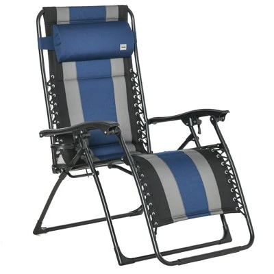 Outsunny XL Oversize Zero Gravity Recliner, Padded Patio Lounger Chair, Folding Chair With Adjustable Backrest, Cup Holder And Headrest For Backyard, Poolside, Lawn 7 Outsunny XL Oversize Zero Gravity Recliner, Padded Patio Lounger Chair, Folding Chair With Adjustable Backrest, Cup Holder And Headrest For Backyard, Poolside, Lawn - Image 7