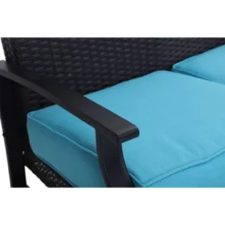 Rattan Wicker Patio Loveseat - Captiva Designs -Sunnydaze Decor Store GUEST cb6f4f2e 0692 4d7f 9056 215324d5f965