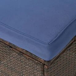 6pc Wicker Outdoor Conversation Set With Cushions & Ottomans - Blue - EDYO LIVING -Sunnydaze Decor Store GUEST cc46e000 fd6f 46d5 8d66 eb4805aecc59