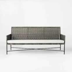 Wicker & Metal X Frame Patio Sofa - Gray - Threshold™ Designed With Studio McGee -Sunnydaze Decor Store GUEST cc70c42f 8a55 439d 94fa 2f1b97698daa