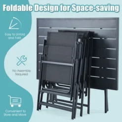 Costway 5 PCS Patio Dining Furniture Set Armchairs Folding Table No Assembly -Sunnydaze Decor Store GUEST ccf37cc8 756a 4552 bf55 c94108dce836