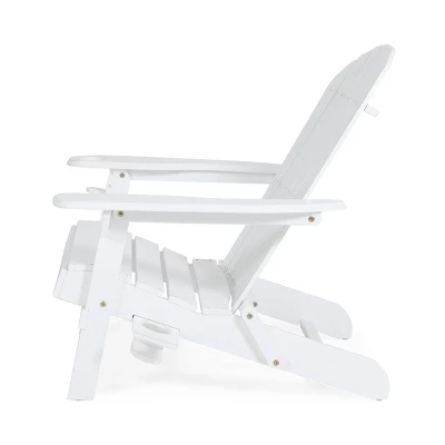 Bellwood Outdoor Acacia Wood Folding Adirondack Chair White - Christopher Knight Home 3 Bellwood Outdoor Acacia Wood Folding Adirondack Chair White - Christopher Knight Home - Image 3