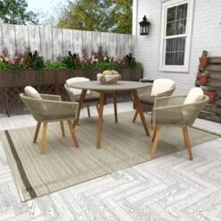 Small Round Concrete Outdoor End Table - Gray - Olivia & May -Sunnydaze Decor Store GUEST ceda9ff0 2b58 4290 aa3b f85ea24265c0