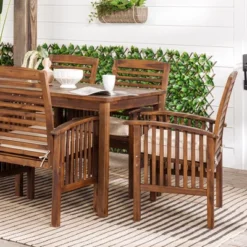 Ravenscroft 7pc Acacia Wood Patio Dining Set - Saracina Home -Sunnydaze Decor Store GUEST cf137a87 7e75 4fce be77 4ff13e54d304