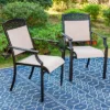 7pc Outdoor Dining Set With Sling Chairs & Large Rectangle Table With Umbrella Hole - Captiva Designs
