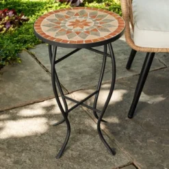 Outdoor Mosaic Accent Side Table - Haven Way