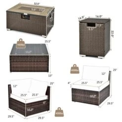 Costway 8PCS Patio Rattan Furniture Set Fire Pit Table Tank Holder Cover Deck Off White/Black/Navy/Red/Turquoise 16 Costway 8PCS Patio Rattan Furniture Set Fire Pit Table Tank Holder Cover Deck Off White/Black/Navy/Red/Turquoise -Sunnydaze Decor Store GUEST d2673b8c 745b 4f35 a067 27904f144fac