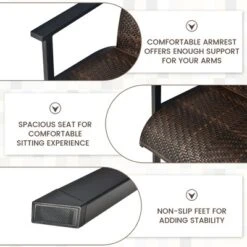 Tangkula 3PCS Rattan Bistro Chair Set Patio Furniture Set W/Table -Sunnydaze Decor Store GUEST d325cd33 fe62 4810 8d74 00e58d38104e