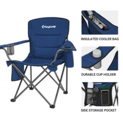 KingCamp Padded Folding Lounge Chairs With Built-In Cupholder, Insulated Cooler Sleeve, And Side Storage Pocket For Indoor & Outdoors, Blue (2 Pack) 6 KingCamp Padded Folding Lounge Chairs With Built-In Cupholder, Insulated Cooler Sleeve, And Side Storage Pocket For Indoor & Outdoors, Blue (2 Pack) -Sunnydaze Decor Store GUEST d36c89d0 55c2 4c41 acc6 dc893f089d8d