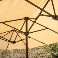 8pc Outdoor Dining Set With Metal Slat Top Table With Umbrella Hole & Swivel Chairs - Gray/Beige - Captiva Designs -Sunnydaze Decor Store GUEST d391b7b7 81f0 4844 9629 053dc2e7d62a