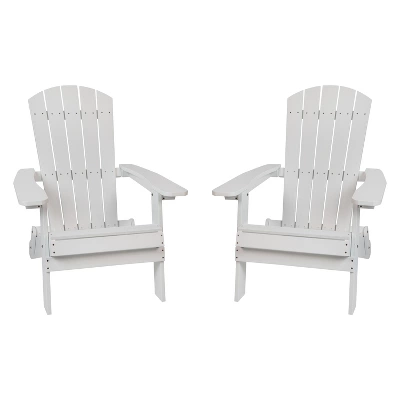 Merrick Lane Set Of 2 Poly Resin Folding Adirondack Lounge Chair - All-Weather Indoor/Outdoor Patio Chair 14 Merrick Lane Set Of 2 Poly Resin Folding Adirondack Lounge Chair - All-Weather Indoor/Outdoor Patio Chair - Image 14