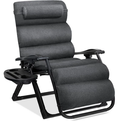 Best Choice Products Oversized Zero Gravity Chair, Folding Recliner W/ Removable Cushion, Side Tray 7 Best Choice Products Oversized Zero Gravity Chair, Folding Recliner W/ Removable Cushion, Side Tray - Image 7