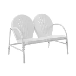 Griffith Outdoor Loveseat - White - Crosley -Sunnydaze Decor Store GUEST d5cd6fa5 5f24 4cf0 8a1a bceb5ddee7d4