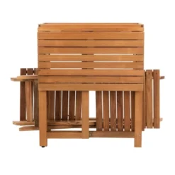 Walten Flower Shelf 3pc Bistro Set - Natural - Safavieh -Sunnydaze Decor Store GUEST d6714325 f6e7 4bc3 8fa8 bfd5c93f30d4