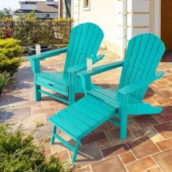 Costway 2 PCS Outdoor Patio HDPE Adirondack Chair Beach Seat Retractable Ottoman WhiteBlackCoffeeGreyTurquoise 24 Costway 2 PCS Outdoor Patio HDPE Adirondack Chair Beach Seat Retractable Ottoman WhiteBlackCoffeeGreyTurquoise -Sunnydaze Decor Store GUEST d6dd1031 e239 42ac ae8a dd03e16e0236