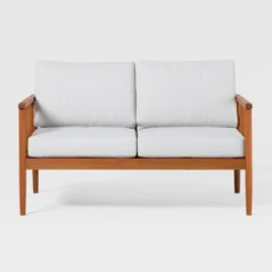 Saracina Home Modern Boho Eucalyptus Spindle Outdoor Bench With Cushions -Sunnydaze Decor Store GUEST d6e5bf33 7ac9 4431 ad4f 9ccf6ab27fb8