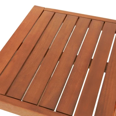 Grafton 23.5" Eucalyptus Wood Outdoor Cocktail Table - Natural - Alaterre Furniture 4 Grafton 23.5" Eucalyptus Wood Outdoor Cocktail Table - Natural - Alaterre Furniture - Image 4