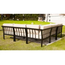 6pc Sectional Sofa Patio Conversation Set - Patio Festival -Sunnydaze Decor Store GUEST d84faaa2 08a6 42d6 a72d c5993ab0b4b0