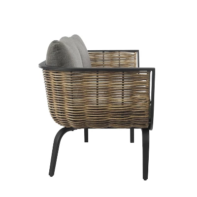 Ashby Loveseat - Gray/Black/Natural - Linon 3 Ashby Loveseat - Gray/Black/Natural - Linon - Image 3