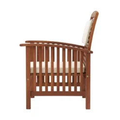 Lyndon 3pc Eucalyptus Wood Outdoor Set With Cushions - Light Brown - Alaterre Furniture -Sunnydaze Decor Store GUEST d886494c ca86 46f6 8b3f b2f89727fcbb